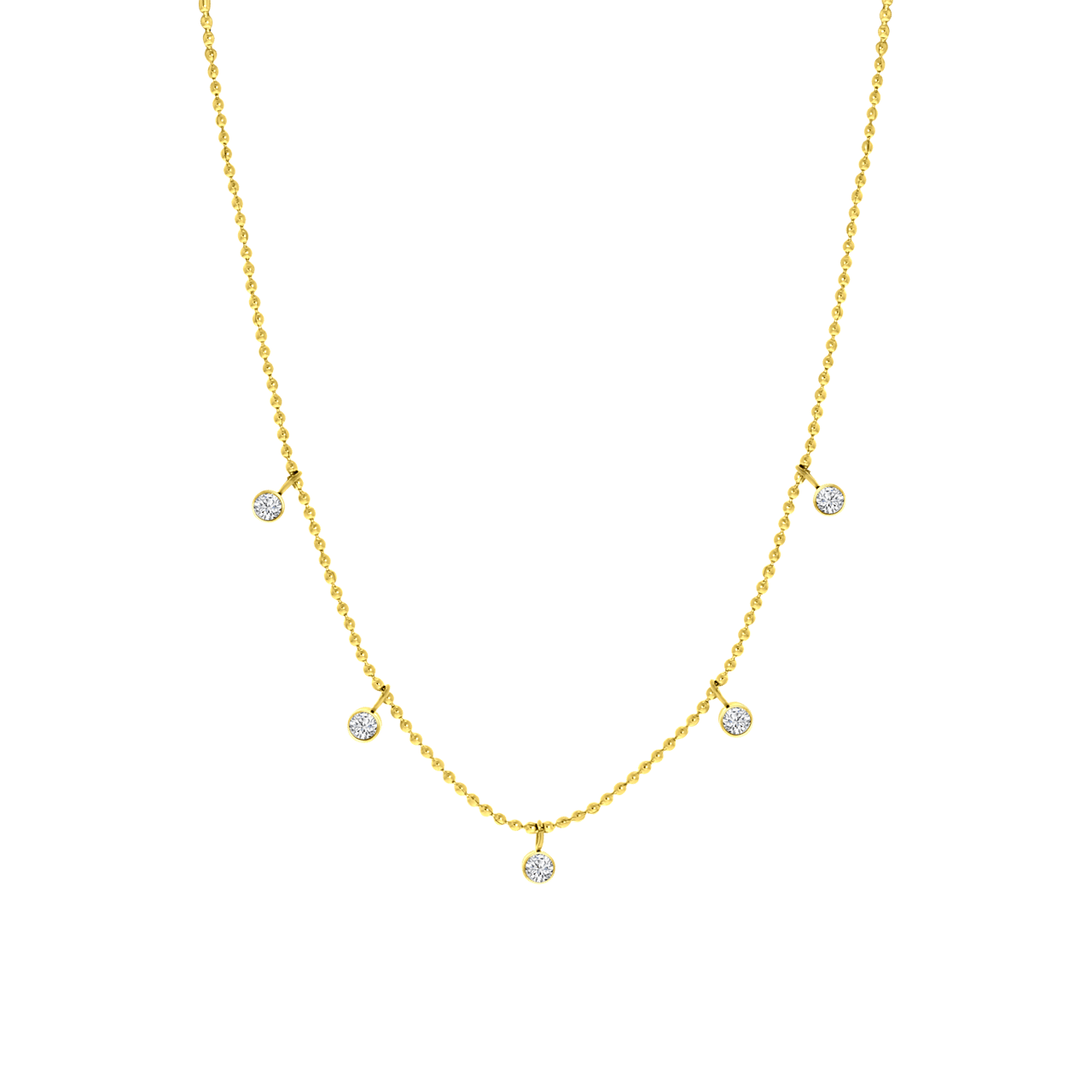 Stainless steel goldplated ketting met hanger met zirkonia voor dames