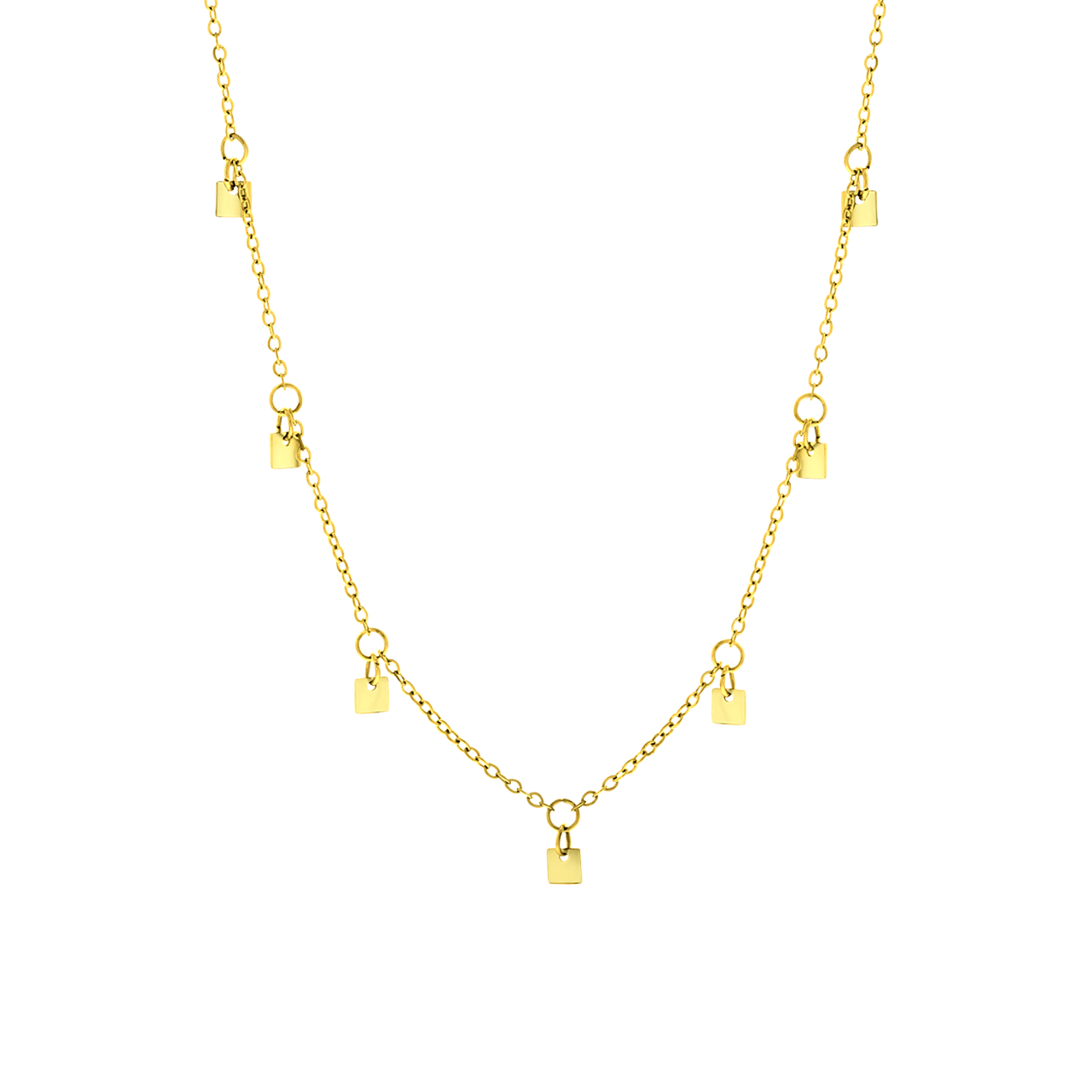 Stalen goldplated ketting met hanger voor dames