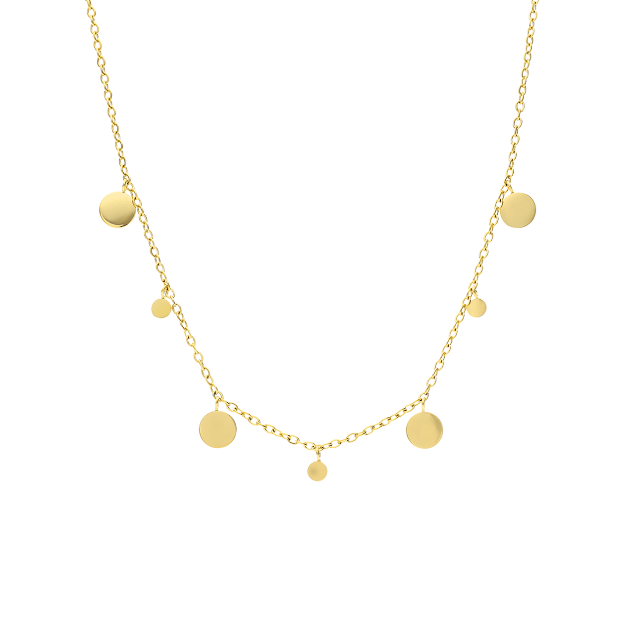 Stalen goldplated ketting met hanger voor dames