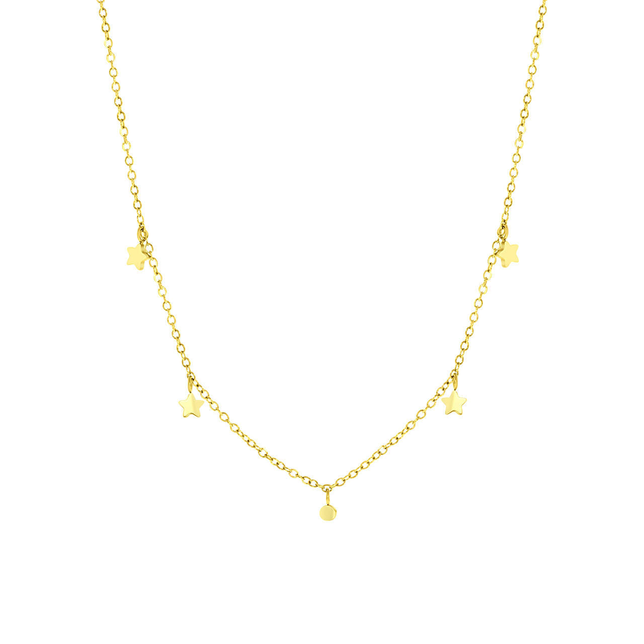 Stainless steel goldplated ketting met hanger ster voor dames