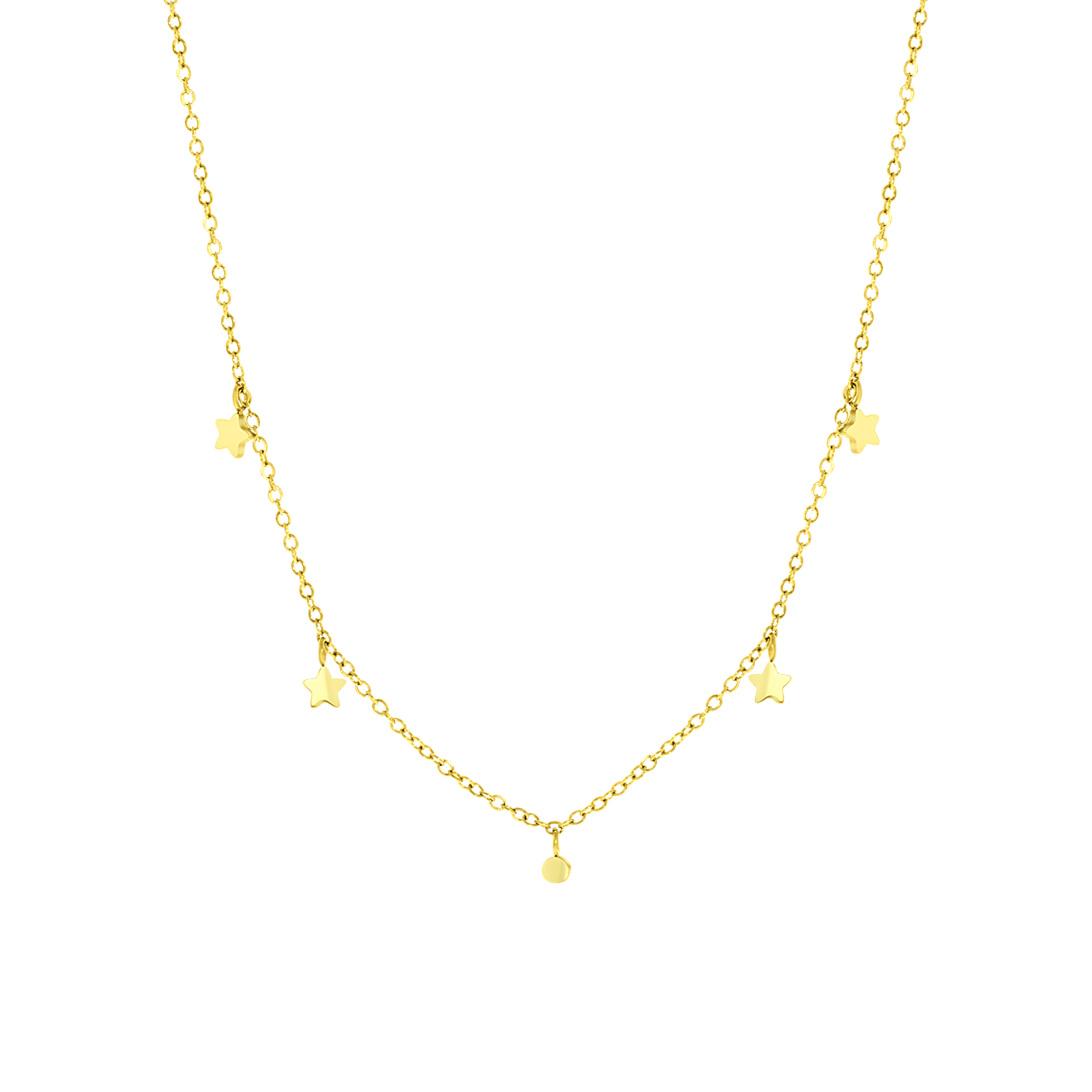 Stalen goldplated ketting met hanger ster voor dames
