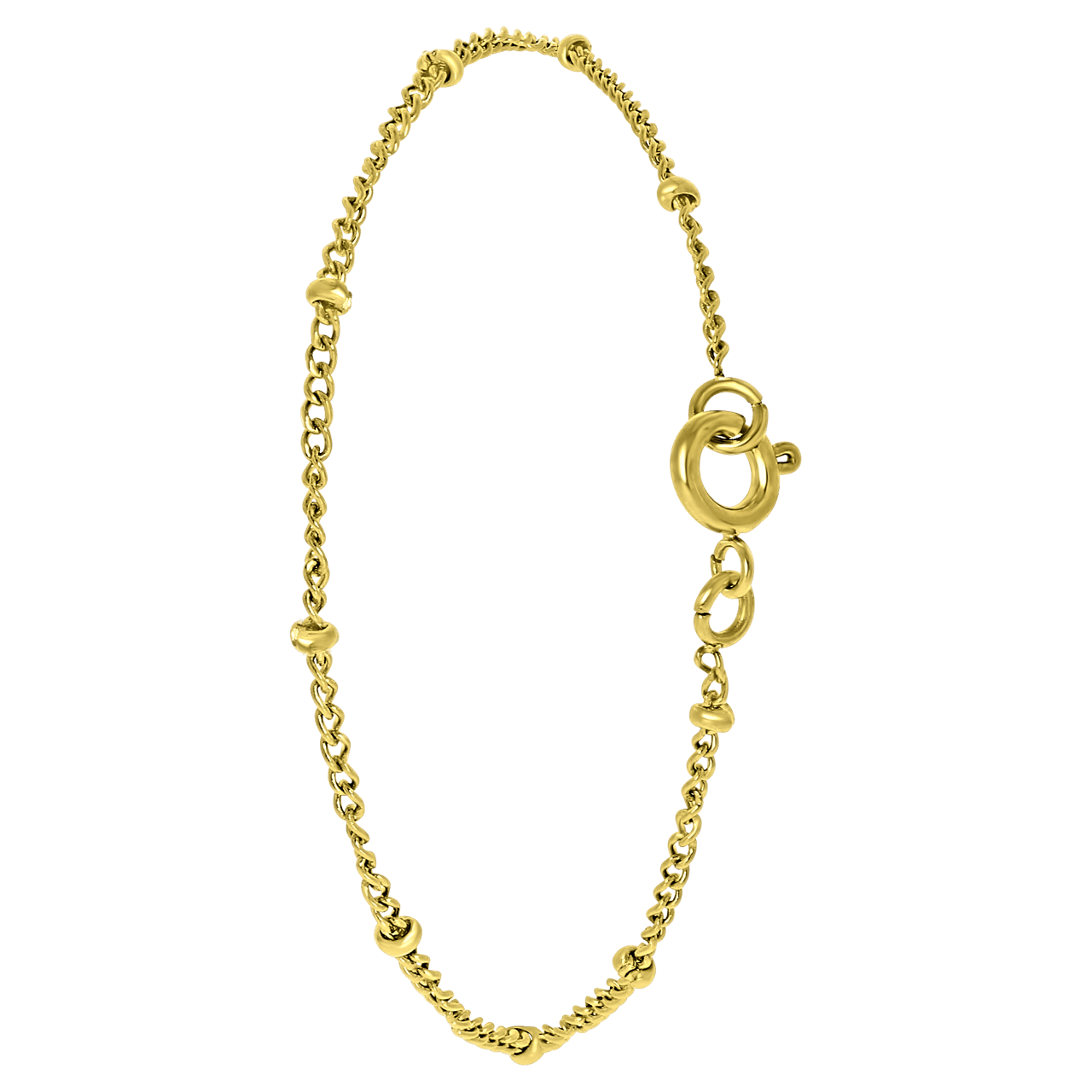 Stainless steel goldplated fantasiearmband voor dames