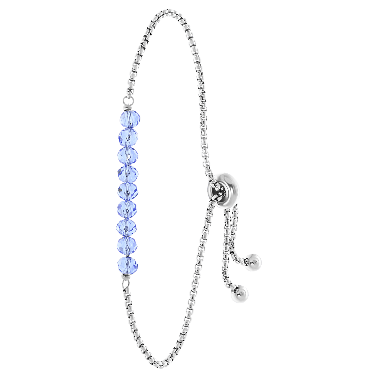 Gerecycled stale armband met lichtblauwe kralen