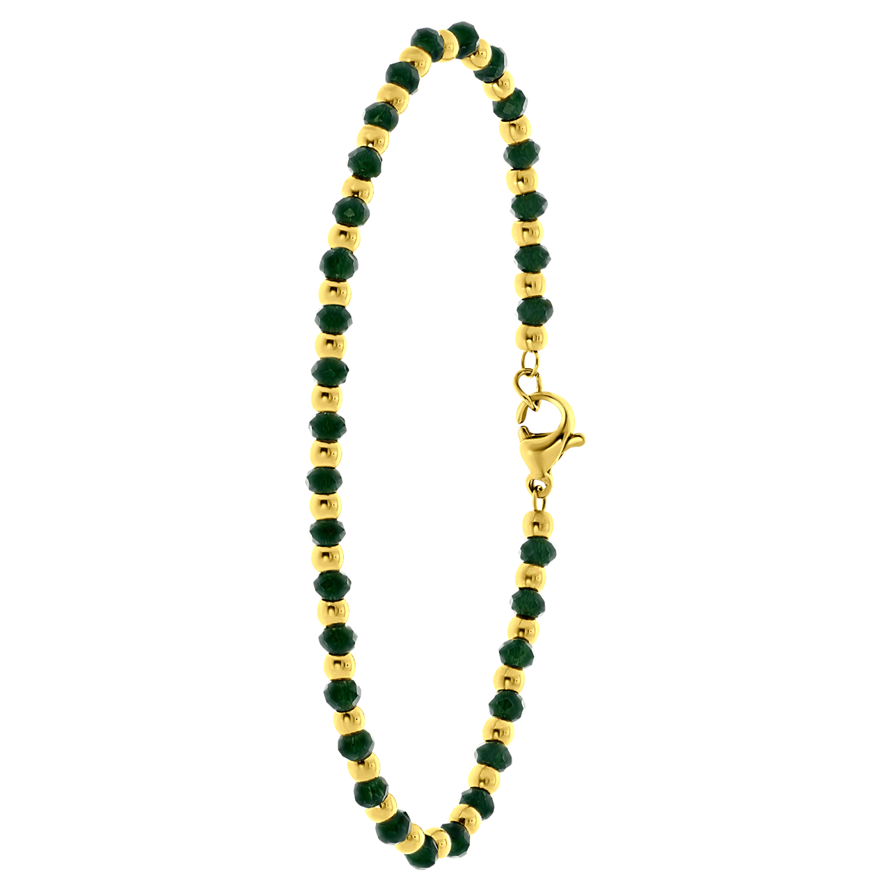 Stainless steel goldplated fantasiearmband met hanger voor dames