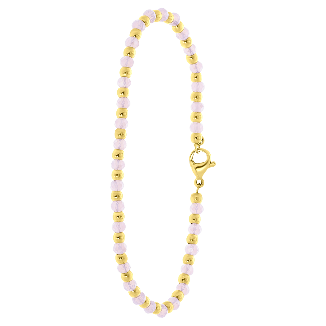 Stalen goldplated fantasiearmband met hanger voor dames