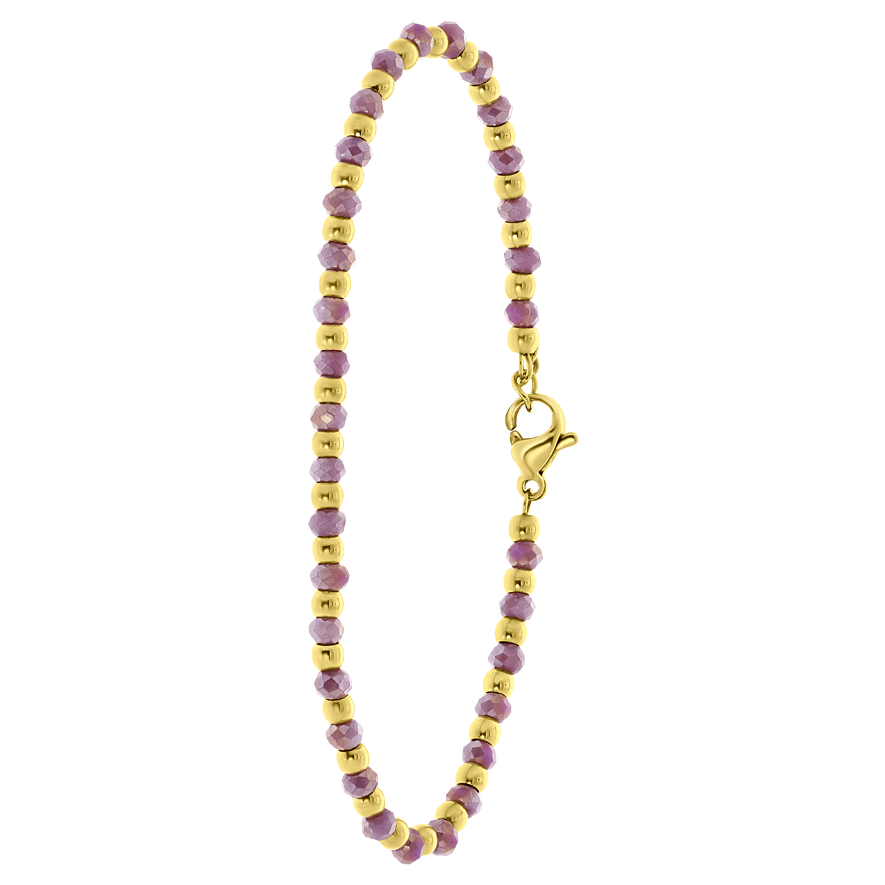 Stalen goldplated fantasiearmband met hanger voor dames