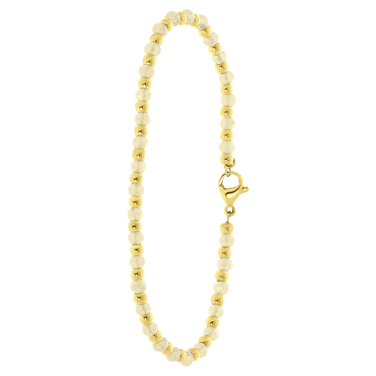 Stainless steel goldplated fantasiearmband met hanger voor dames