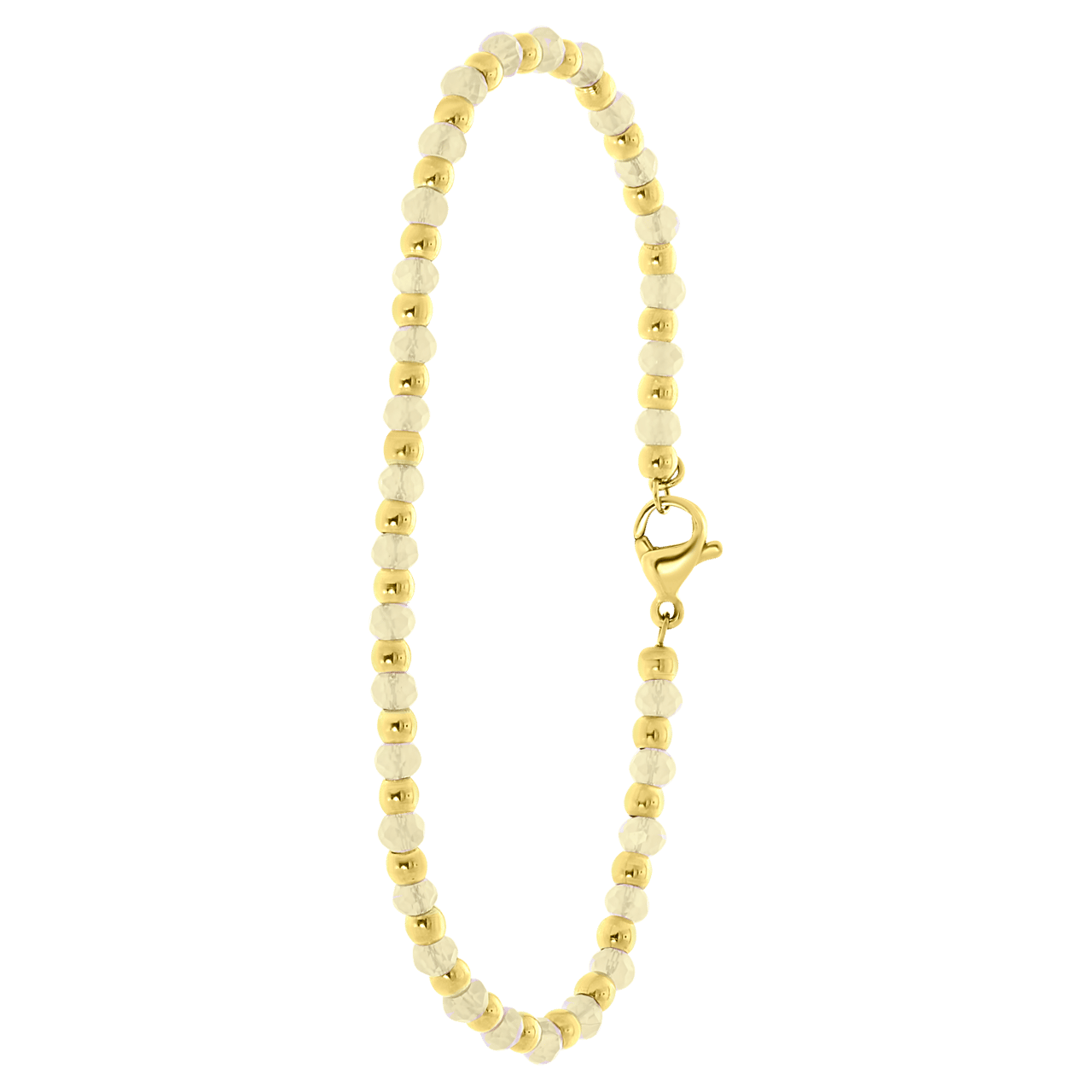 Stalen goldplated fantasiearmband met hanger voor dames