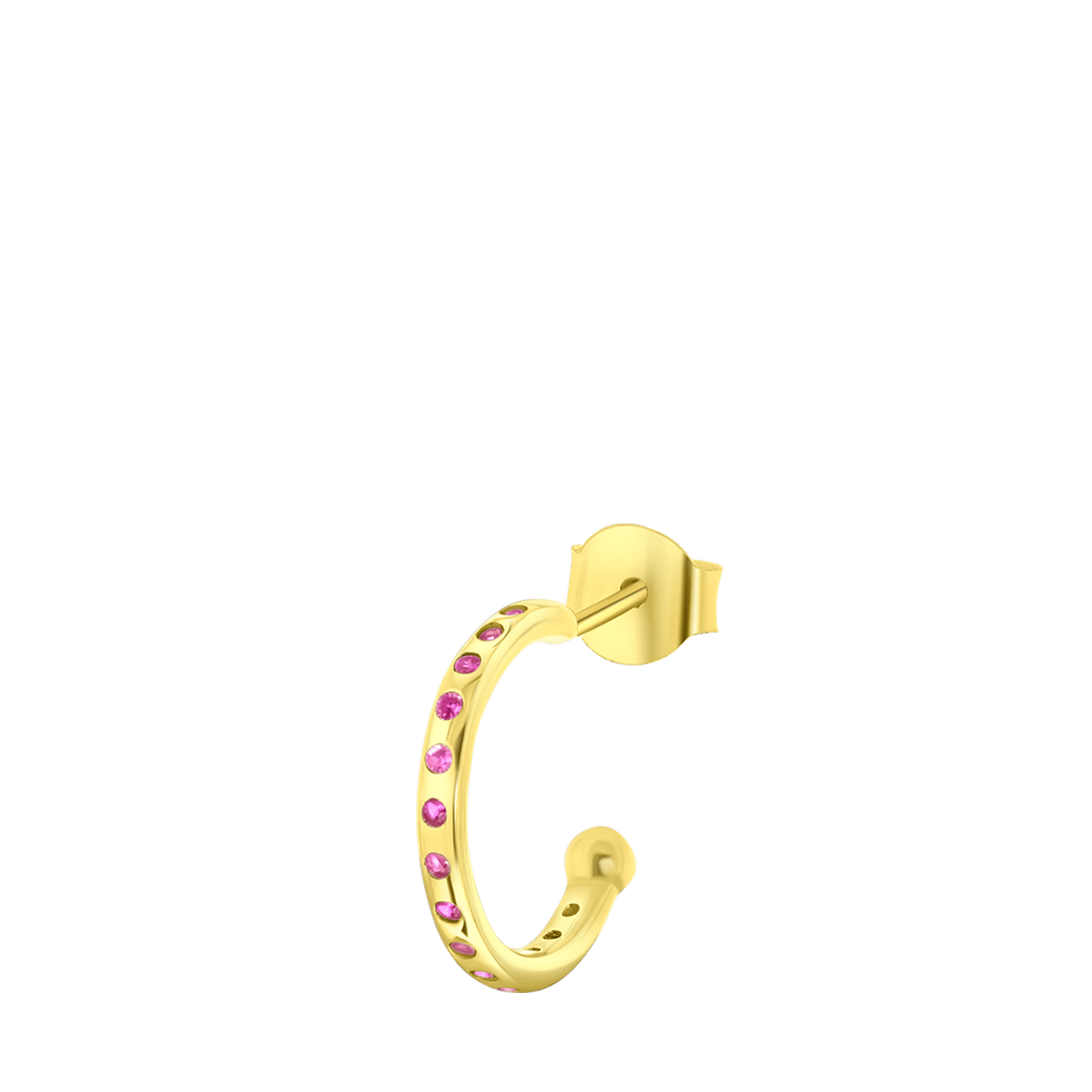Zilveren goldplated oorringen met geboortesteen voor dames