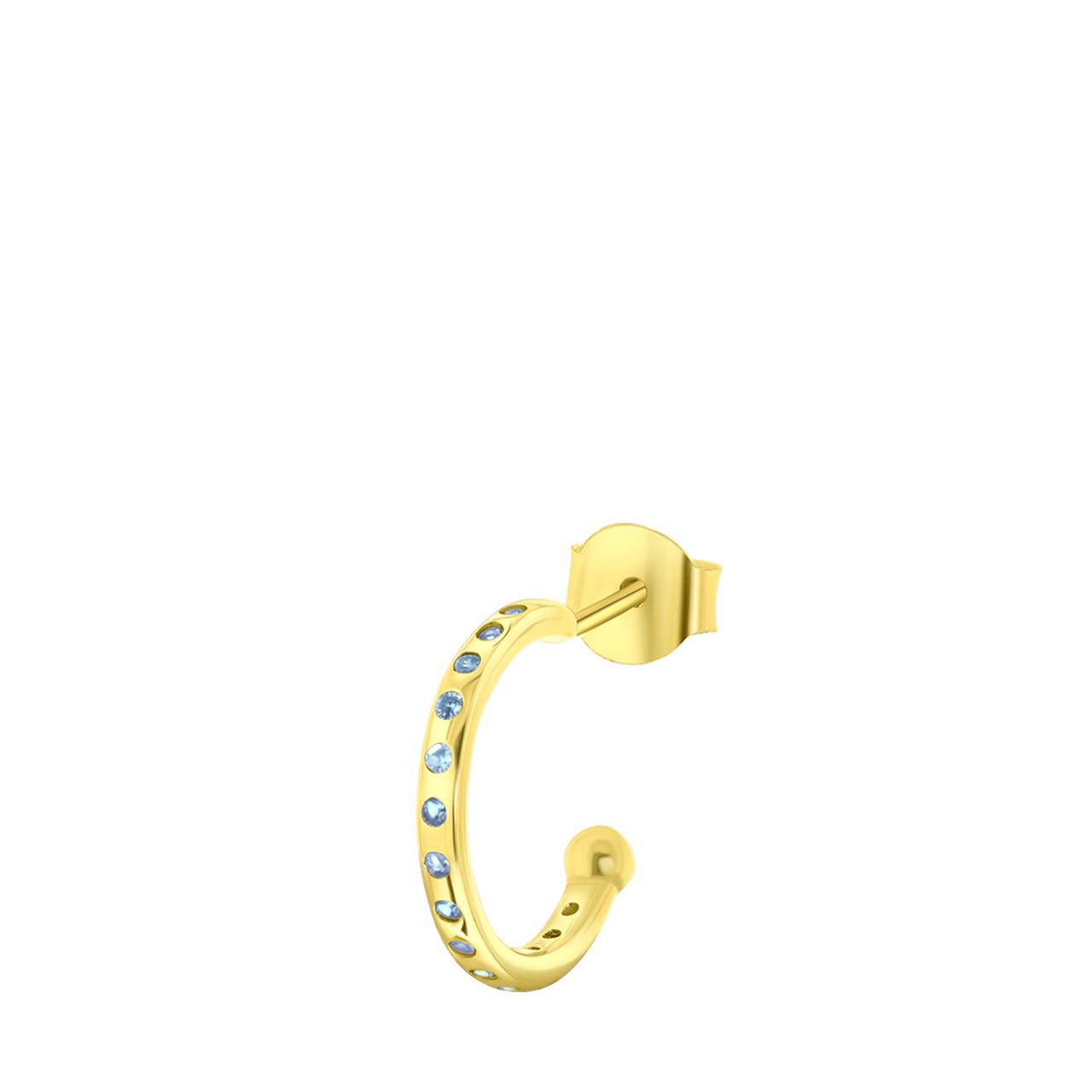 Zilveren oorbel gold geboortesteen Mix&Match