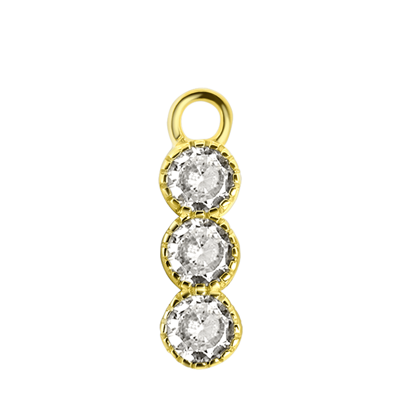 Zilveren oorbelhanger gold geboortesteen Mix&Match