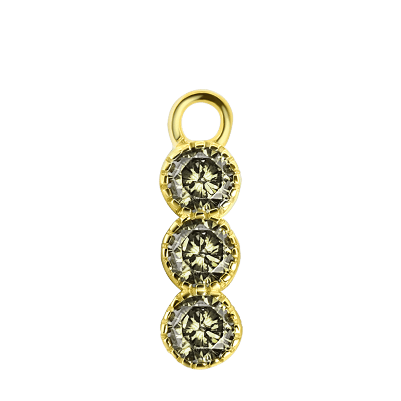 Zilveren goldplated oorbelhanger met geboortesteen voor dames