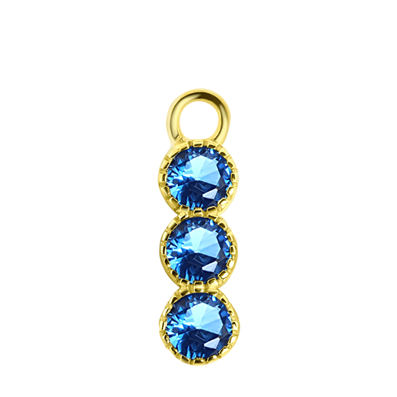 Zilveren oorbelhanger gold geboortesteen Mix&Match