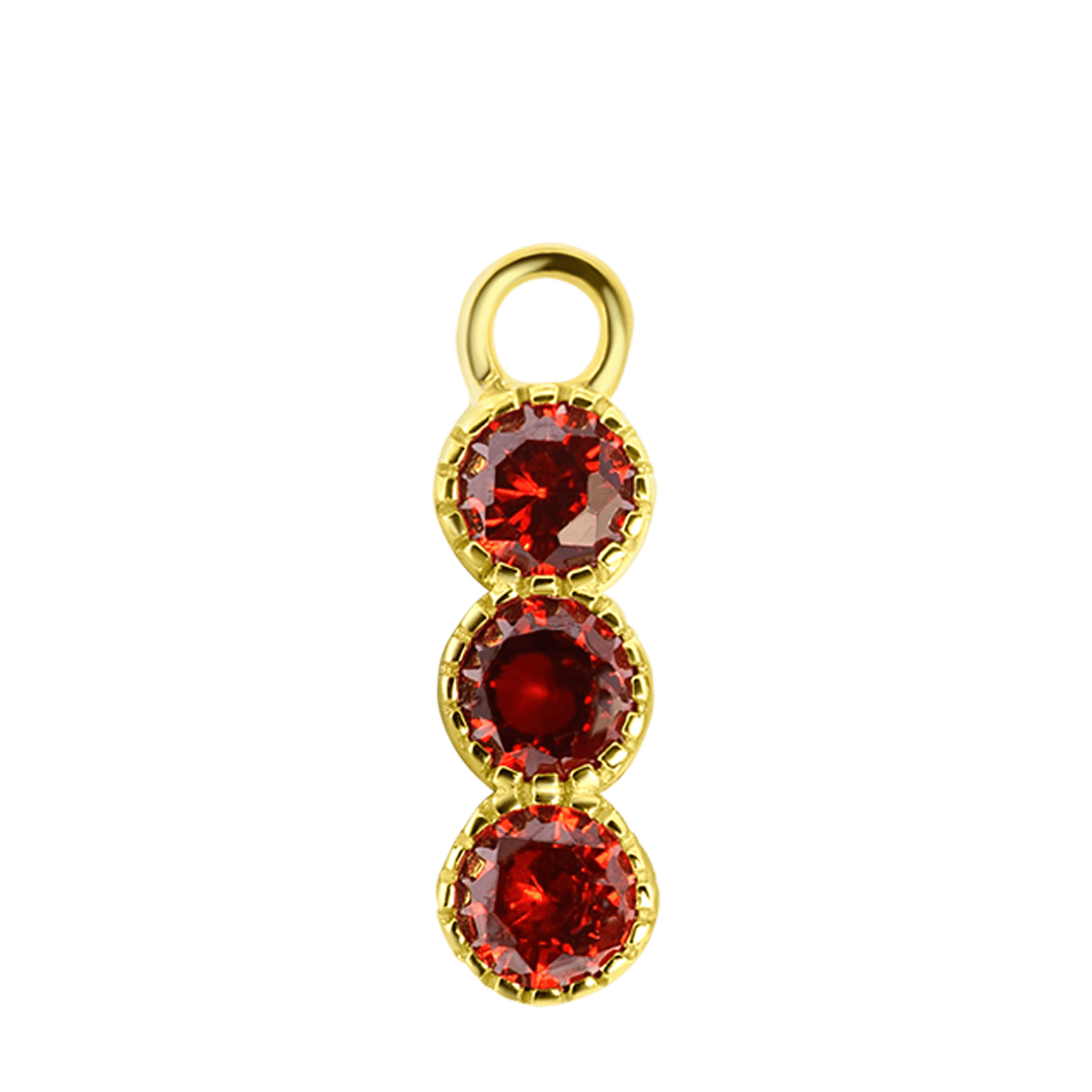 Zilveren goldplated oorbelhanger met geboortesteen voor dames