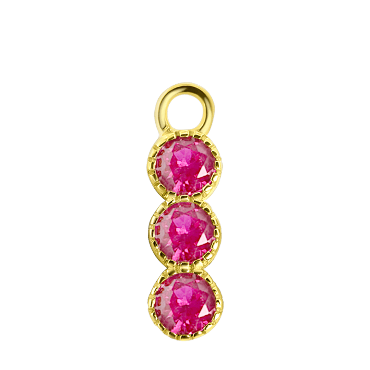 Zilveren oorbelhanger gold geboortesteen Mix&Match