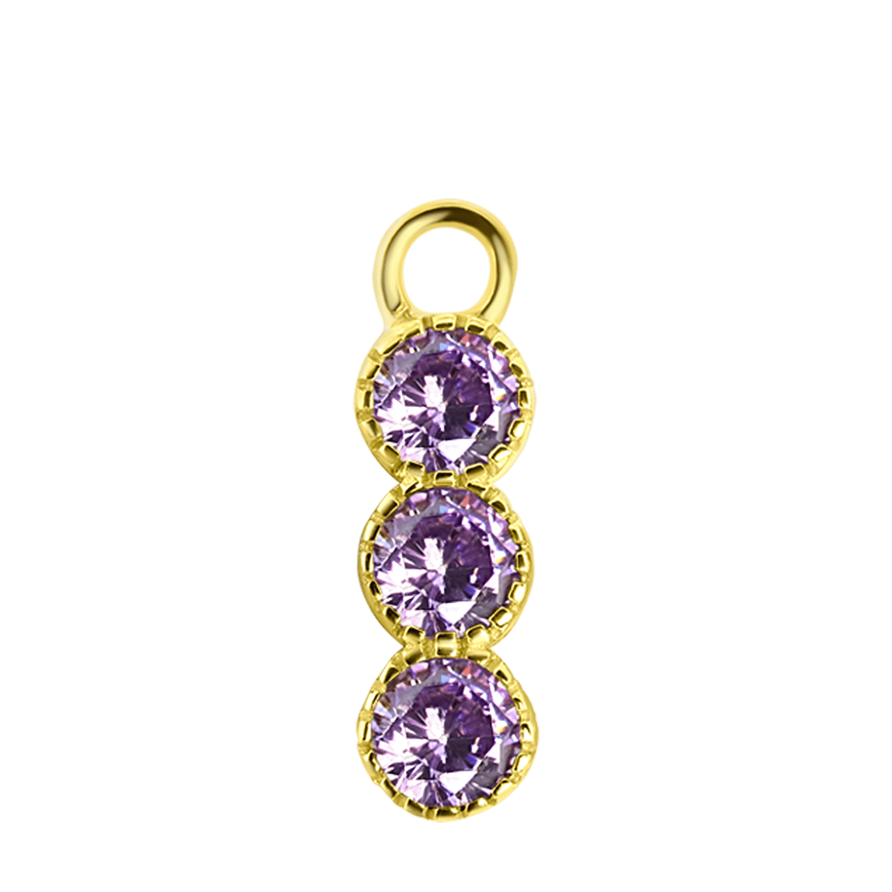 Zilveren goldplated oorbelhanger met geboortesteen voor dames