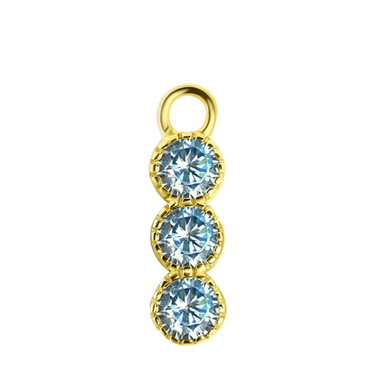 Zilveren goldplated oorbelhanger met geboortesteen voor dames