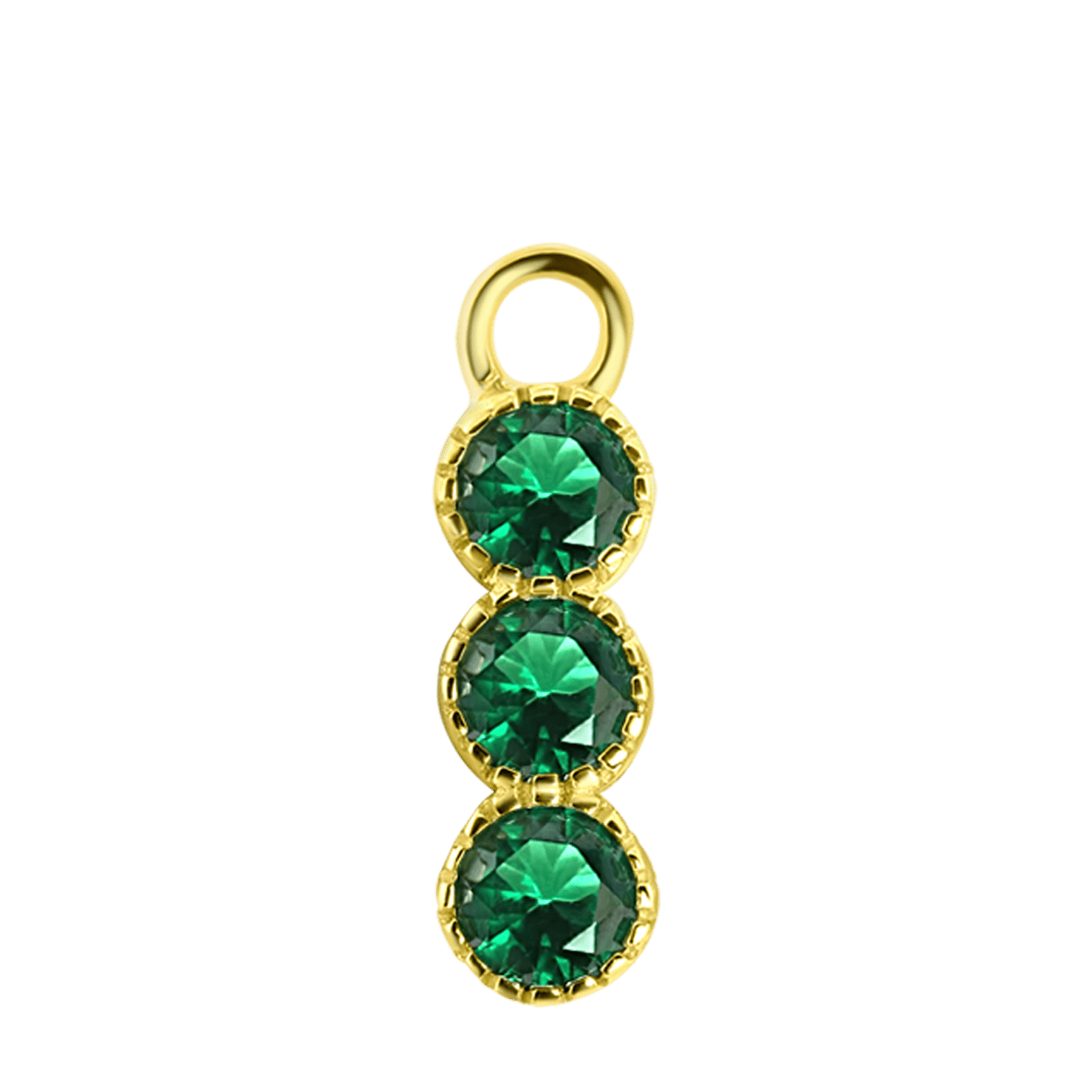 Zilveren goldplated oorbelhanger met geboortesteen voor dames