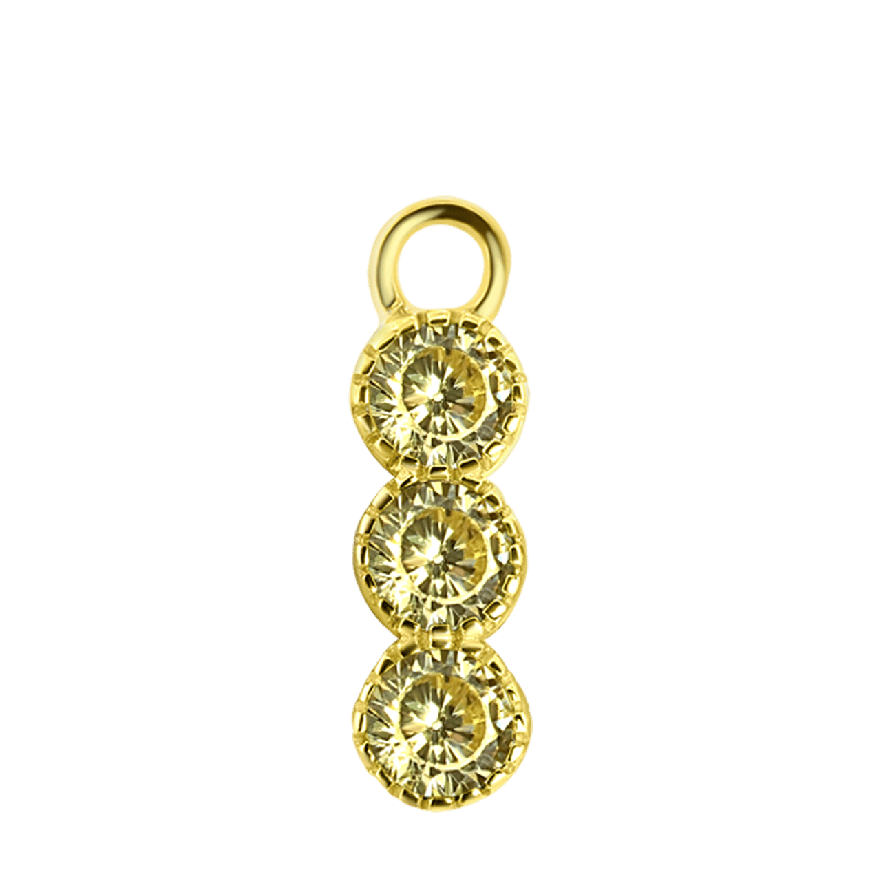 Zilveren oorbelhanger gold geboortesteen Mix&Match