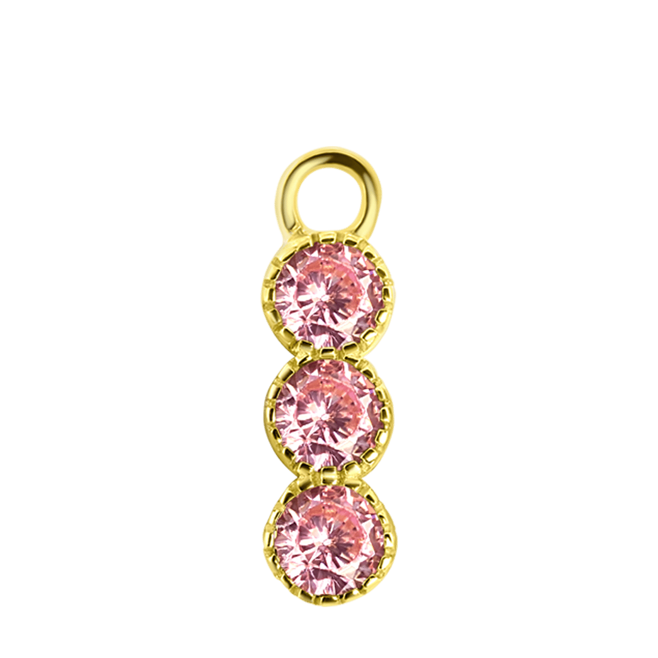 Zilveren oorbelhanger gold geboortesteen Mix&Match