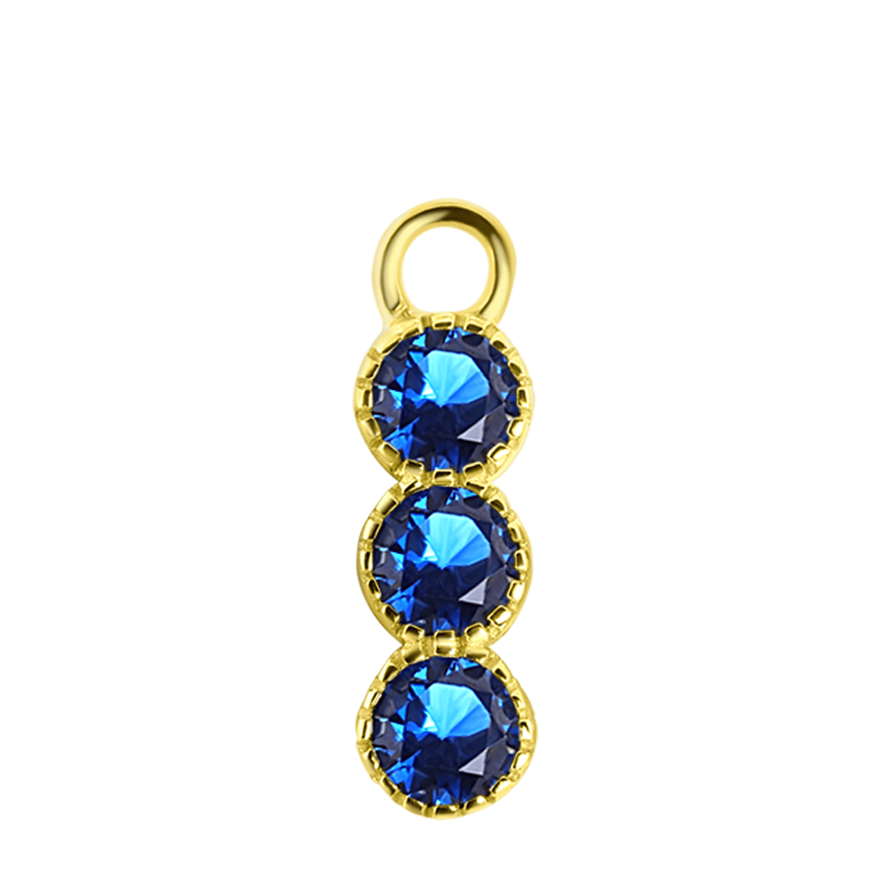 Zilveren goldplated oorbelhanger met geboortesteen voor dames