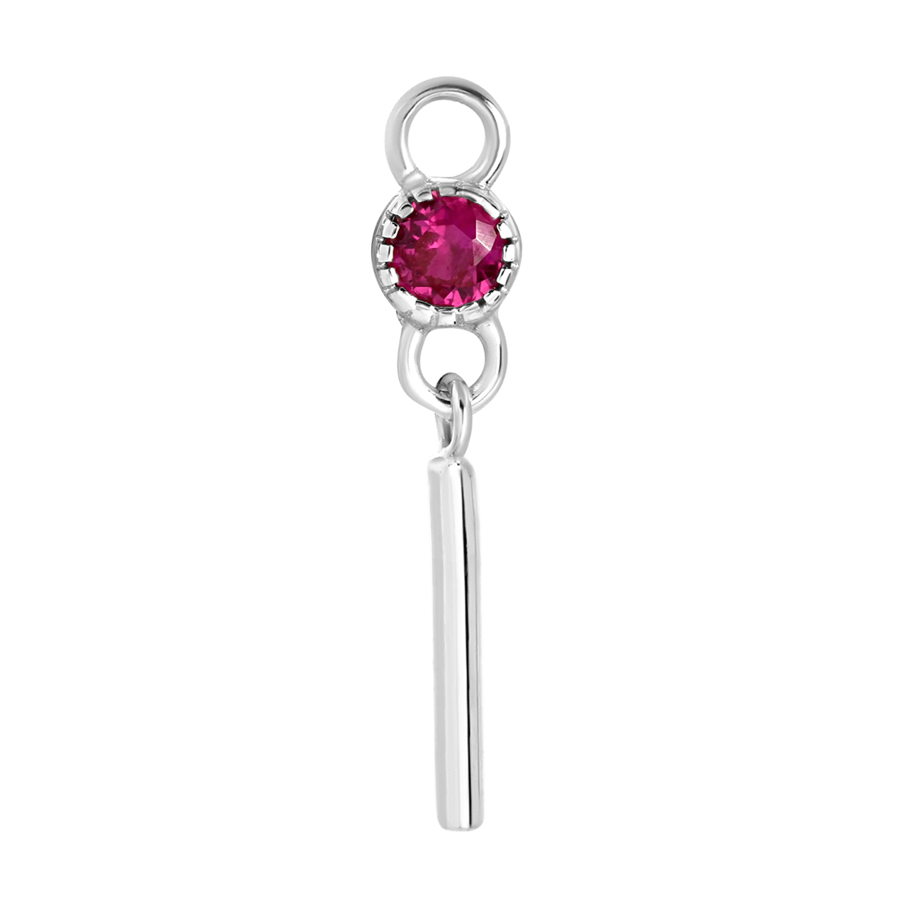 Zilveren oorbelhanger geboortesteen Mix&Match