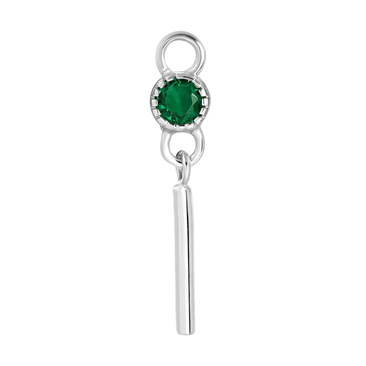 Zilveren oorbelhanger geboortesteen Mix&Match