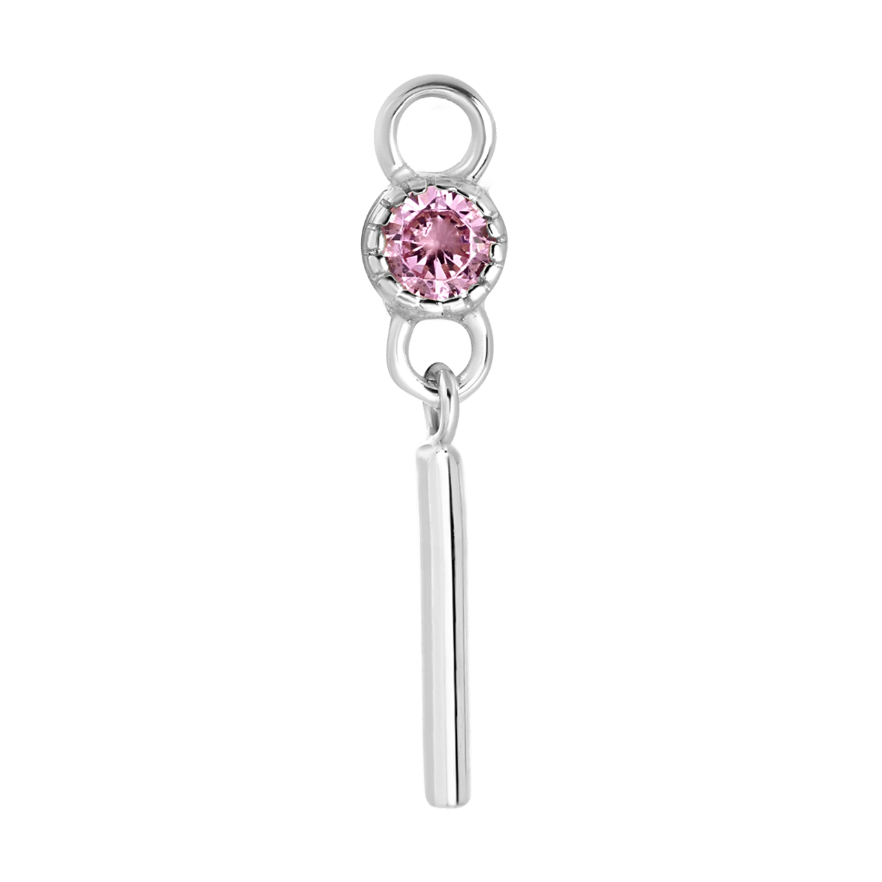 Zilveren oorbelhanger geboortesteen Mix&Match