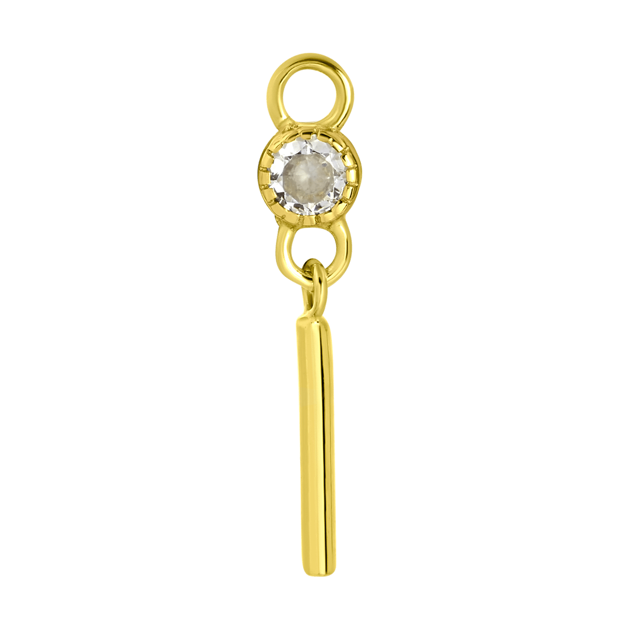 Zilveren oorbelhanger gold geboortesteen Mix&Match