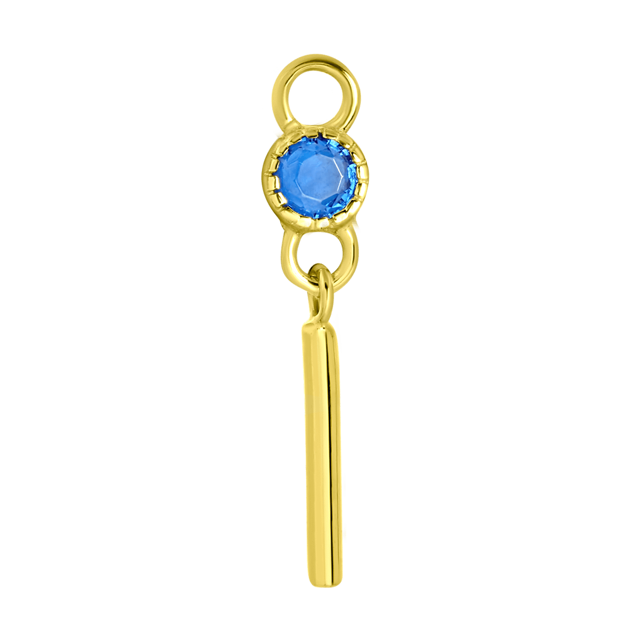 Zilveren oorbelhanger gold geboortesteen Mix&Match