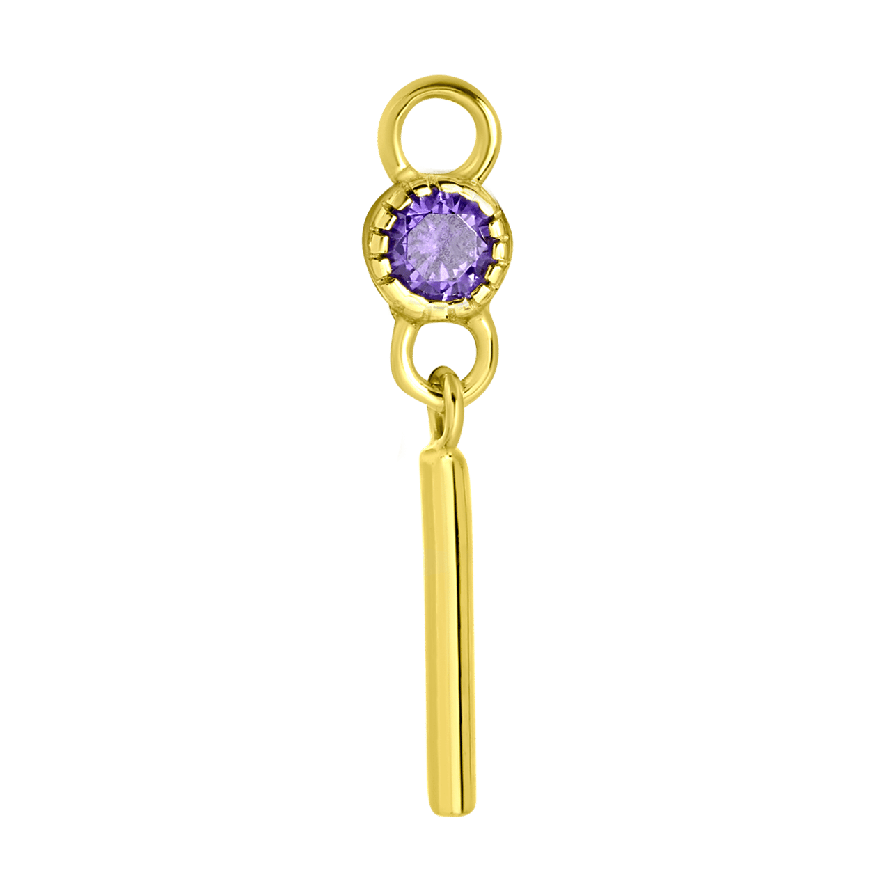 Zilveren goldplated oorbelhanger met geboortesteen voor dames