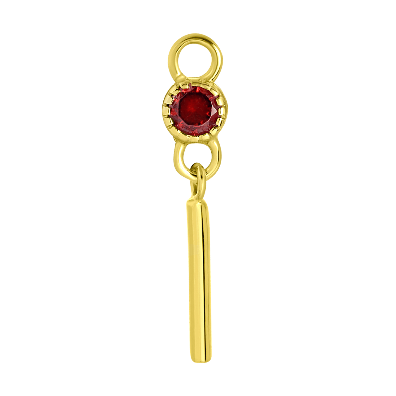 Zilveren goldplated oorbelhanger met geboortesteen voor dames