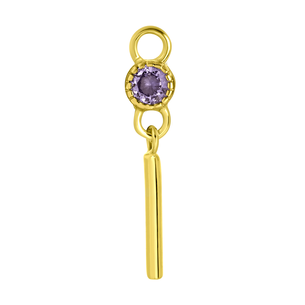 Zilveren oorbelhanger gold geboortesteen Mix&Match