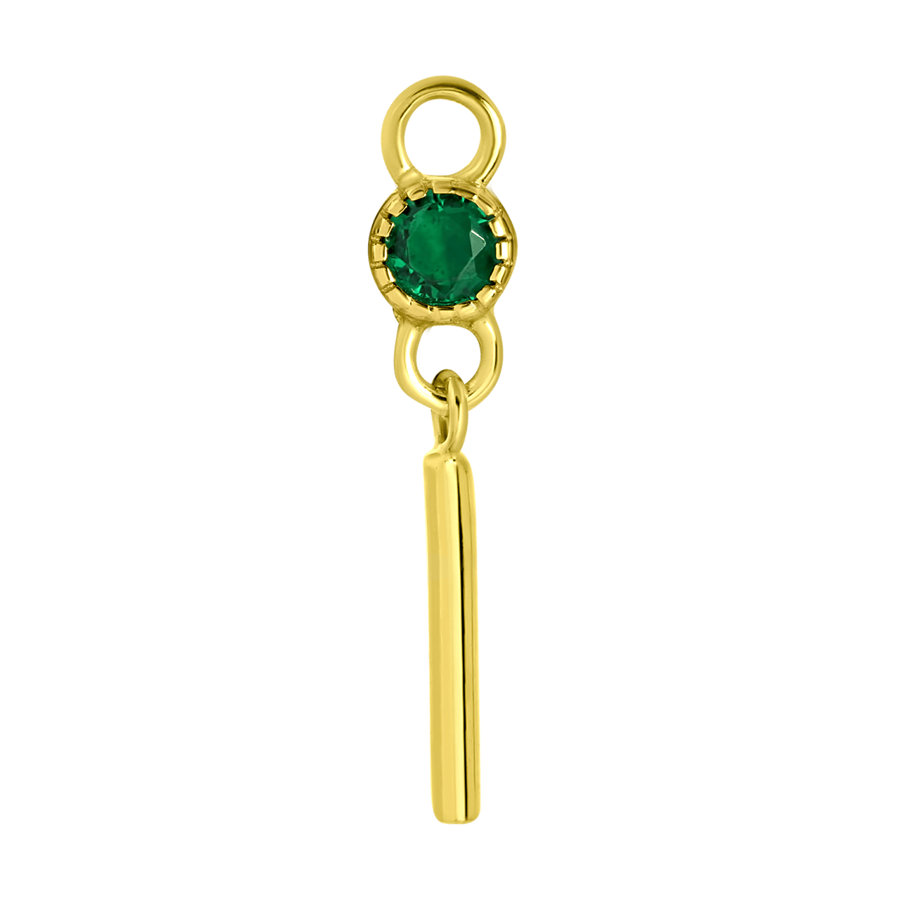 Zilveren goldplated oorbelhanger met geboortesteen voor dames