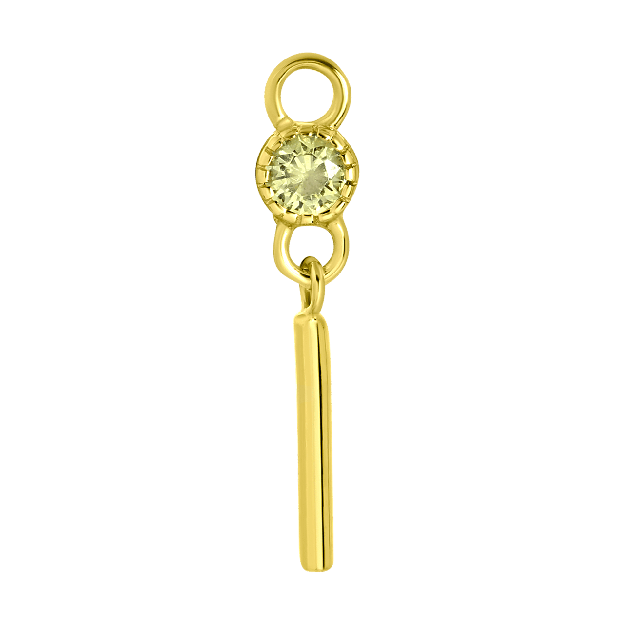 Zilveren goldplated oorbelhanger met geboortesteen voor dames