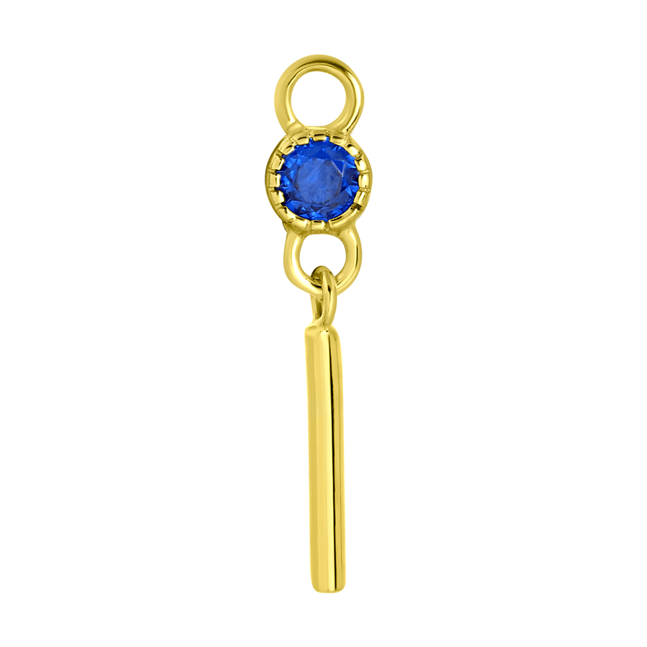 Zilveren goldplated oorbelhanger met geboortesteen voor dames