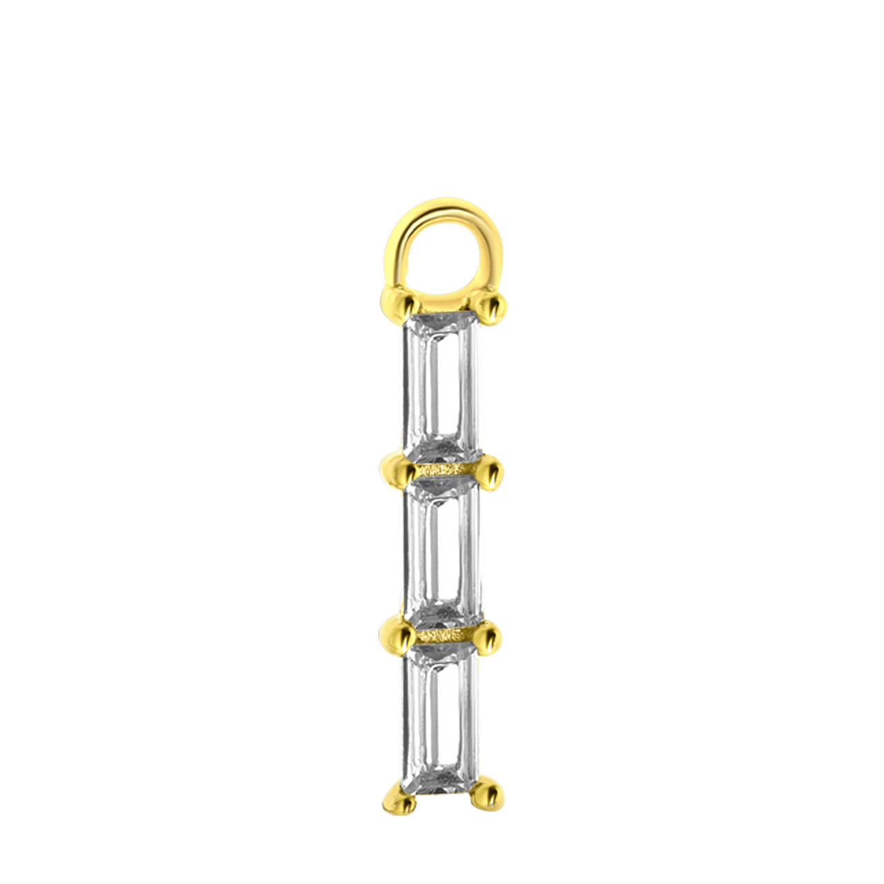 Zilveren oorbelhanger gold geboortesteen Mix&Match