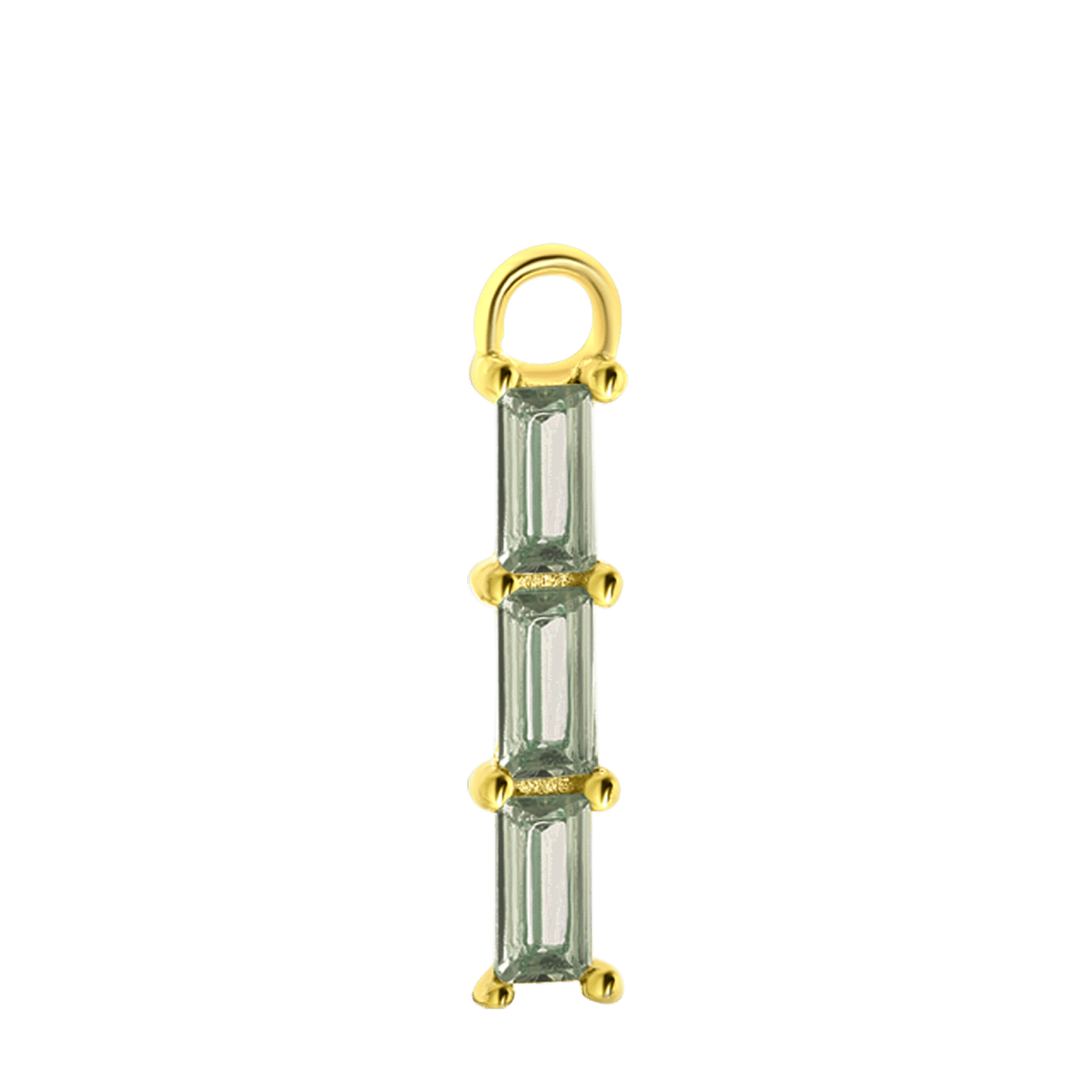 Zilveren goldplated oorbelhanger met geboortesteen voor dames