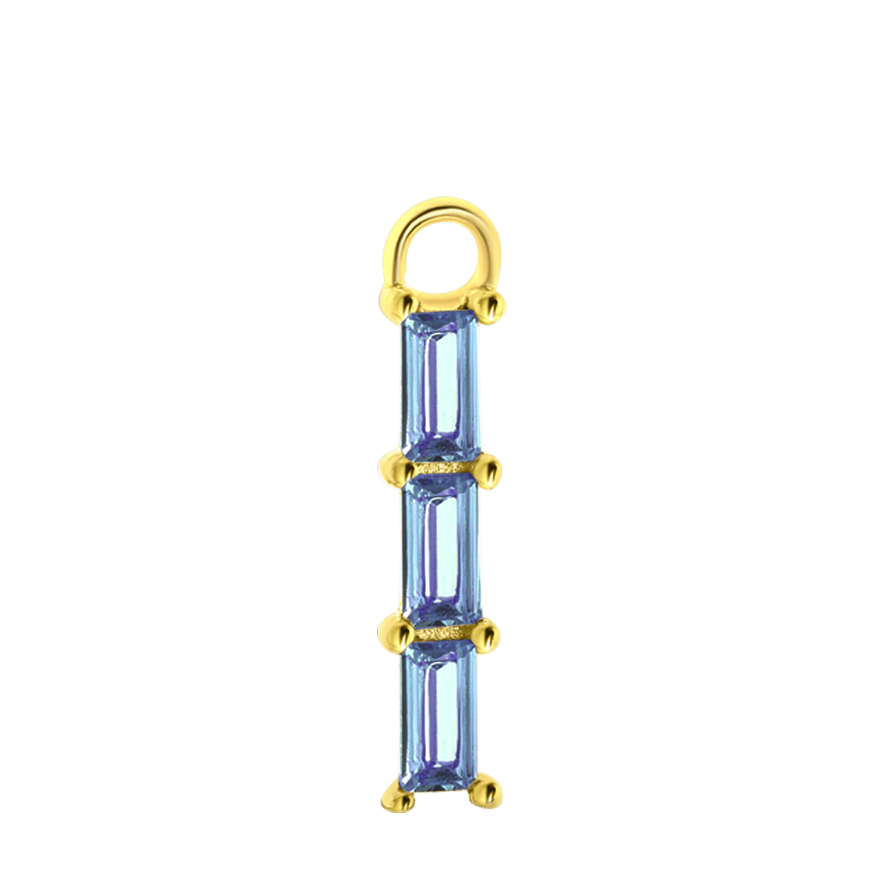 Zilveren oorbelhanger gold geboortesteen Mix&Match