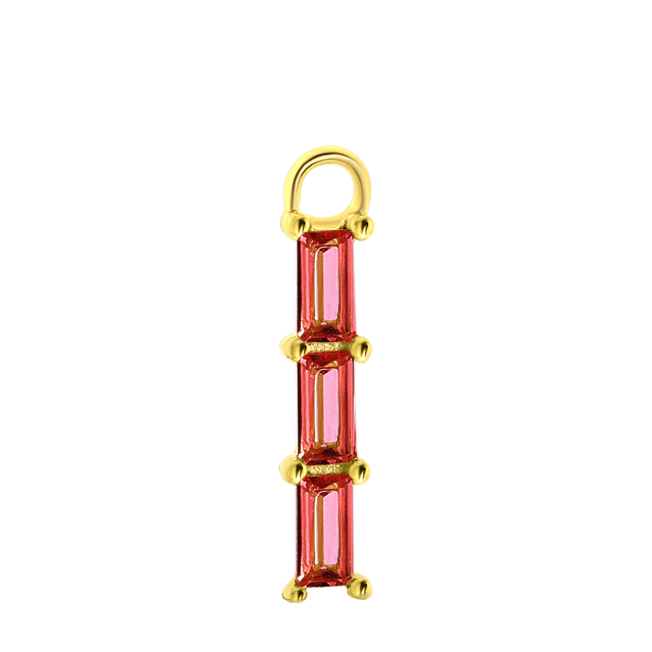 Zilveren goldplated oorbelhanger met geboortesteen voor dames