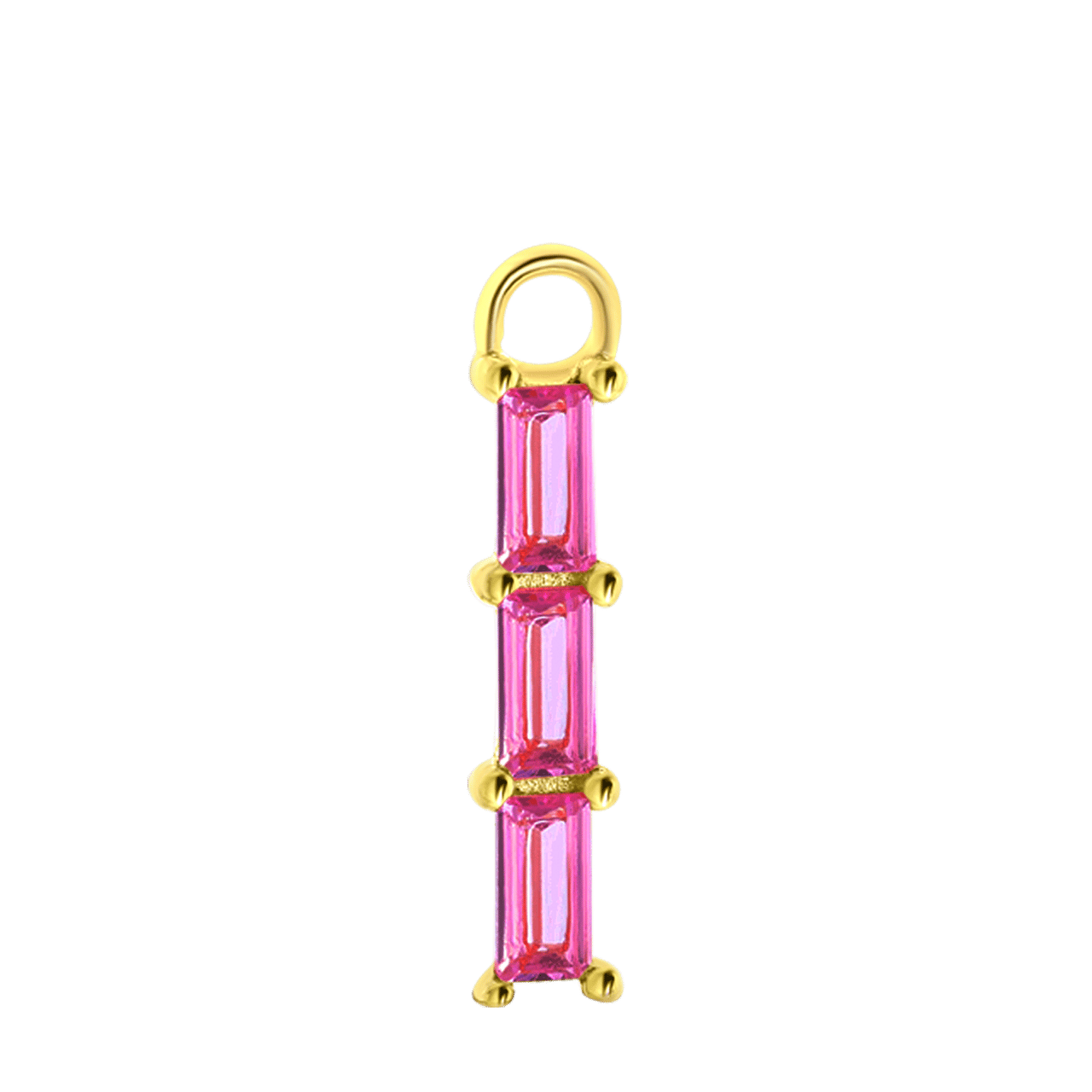 Zilveren goldplated oorbelhanger met geboortesteen voor dames