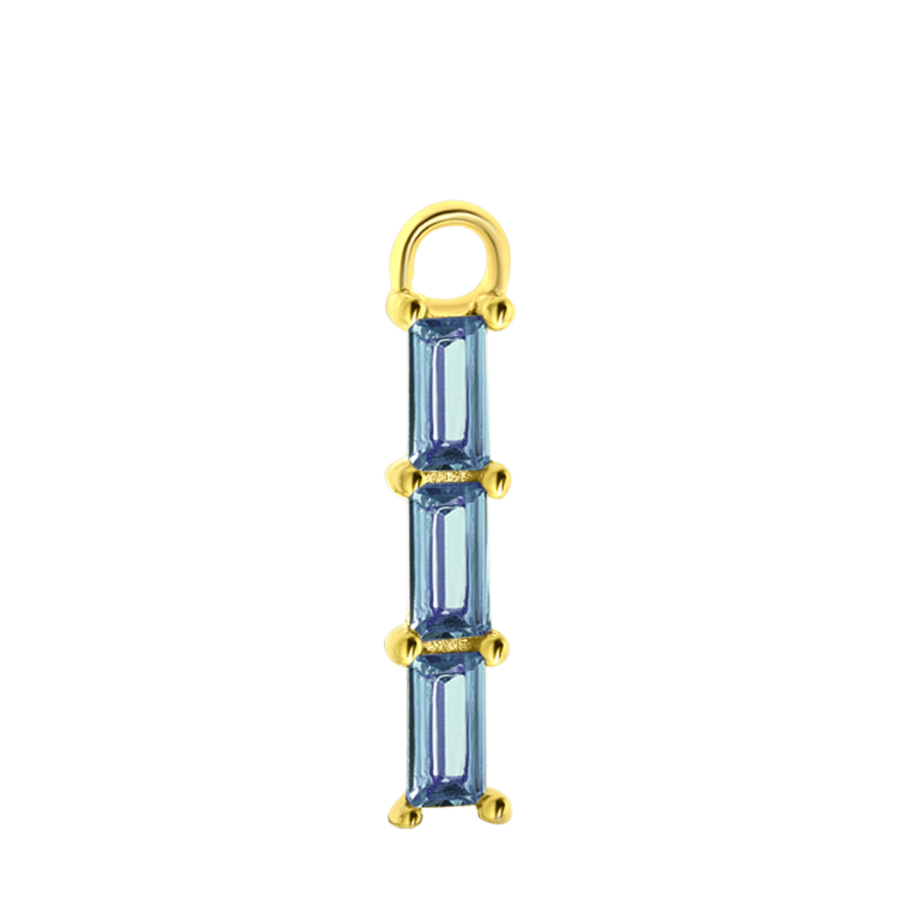 Zilveren goldplated oorbelhanger met geboortesteen voor dames