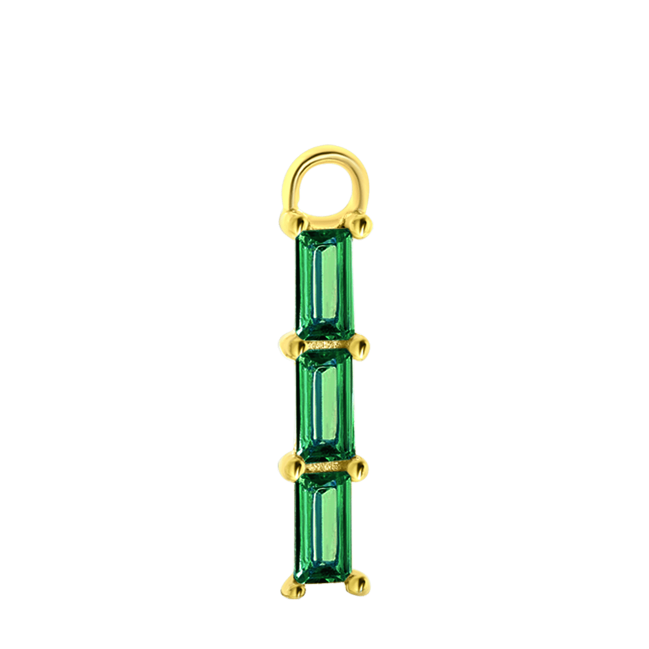 Zilveren oorbelhanger gold geboortesteen Mix&Match
