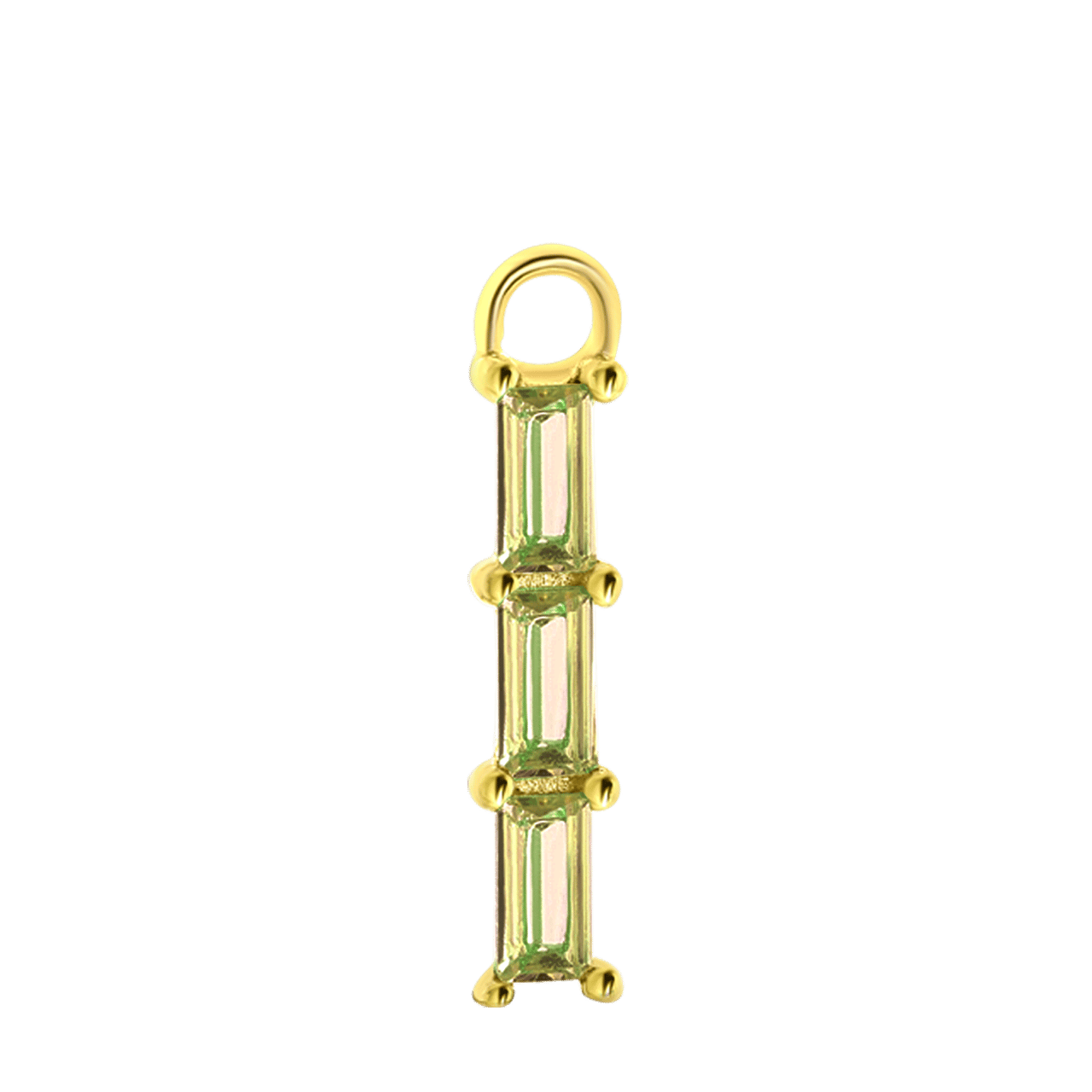 Zilveren oorbelhanger gold geboortesteen Mix&Match
