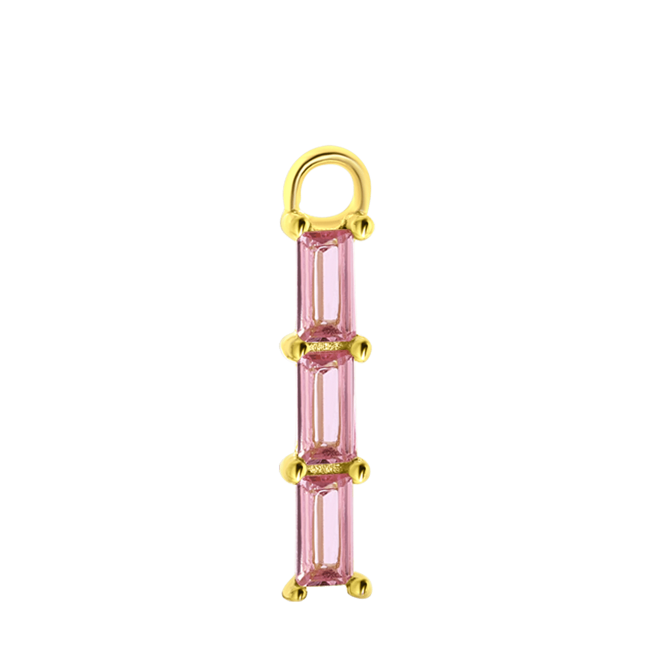 Zilveren oorbelhanger gold geboortesteen Mix&Match