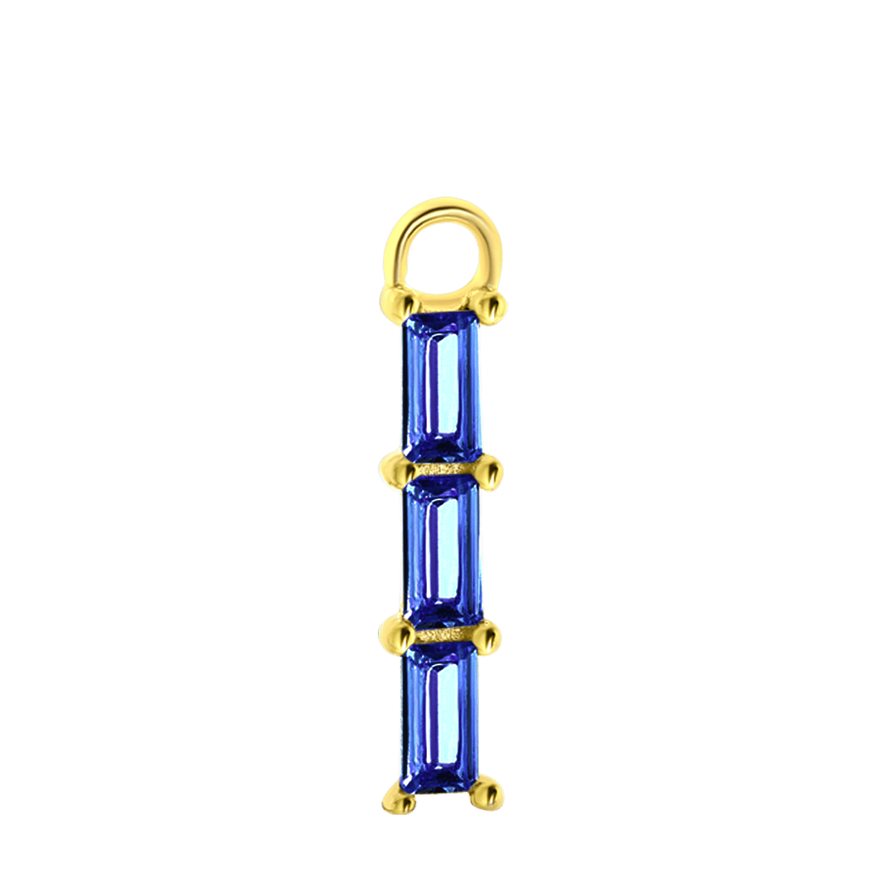Zilveren oorbelhanger gold geboortesteen Mix&Match
