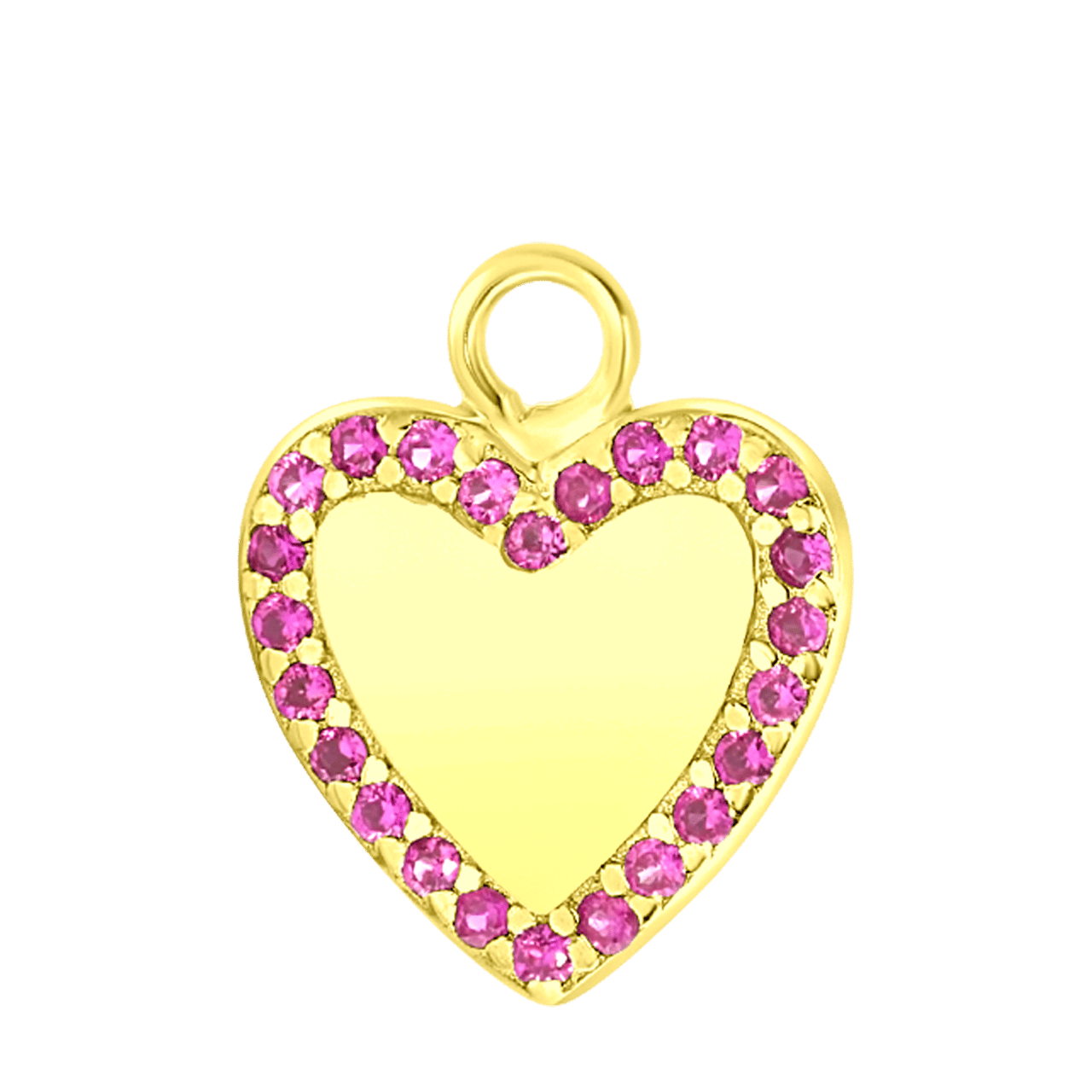Zilveren oorbelhanger gold hart zirkonia Mix&Match