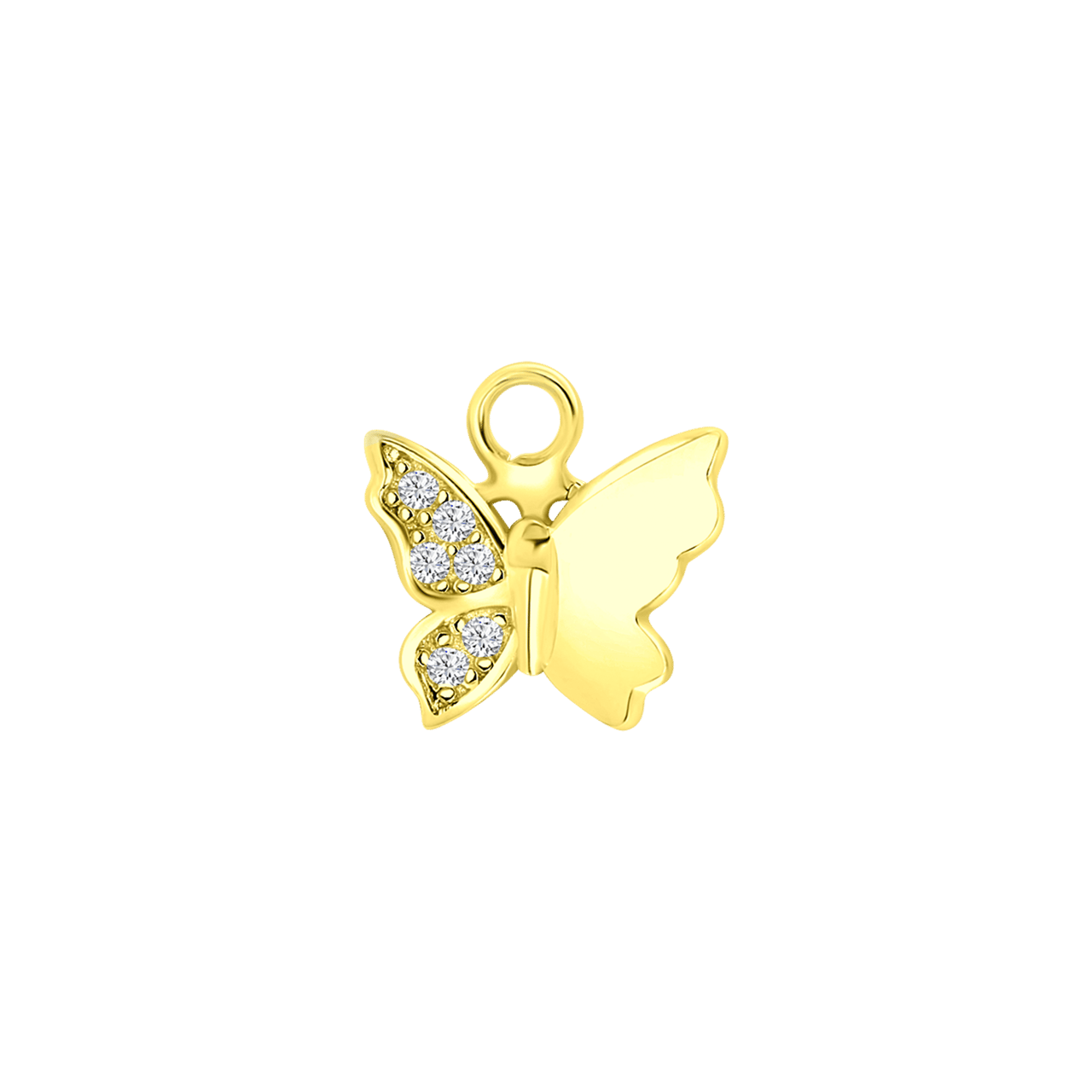 Zilveren oorbelhanger gold vlinder zirk Mix&Match