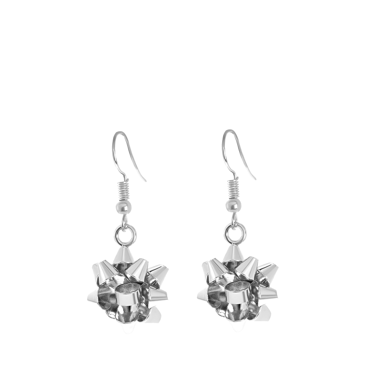 Zilverkleurige bijoux oorbellen met strikje