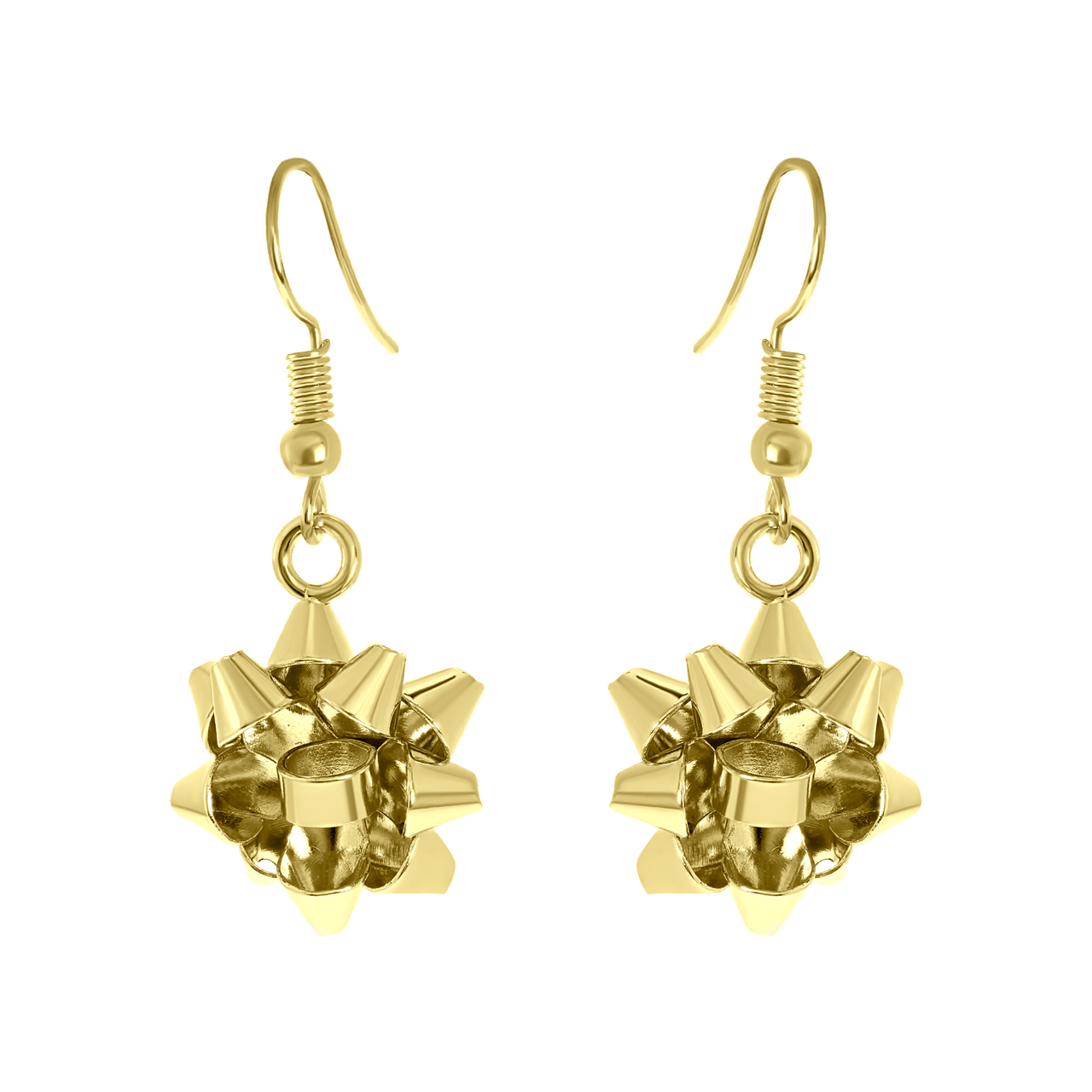 Goudkleurige bijoux oorbellen met strikje